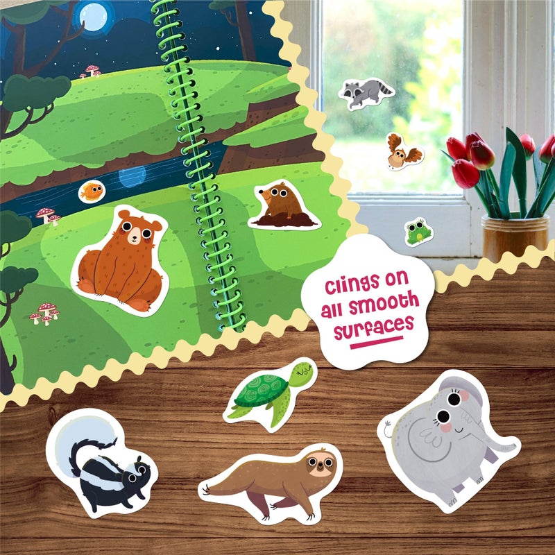 DINO MINI Stick4Ever Jelly Sticker Book - for Kids - Waterproof  Easy to Clean Jelly Stickers for Kids - Reusable Sticker Book for Toddlers with 50 Pcs of Jelly Stickers - Stocking Stuffers for Kids (Forest) - Image 2